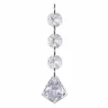 Elegant clear acrylic diamond pendant Christmas hanging ornament with octagonal beads - Diamond / 1 Piece