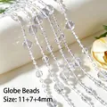 Clear acrylic faceted bead chain 11+7+4mm for wedding and DIY decor projects - Globe Bead / 11+7+4mm (Approx. 250g Pack) / Clear