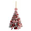 Flacher Weihnachtsbaumschmuck aus Acryl mit festlicher rot-weißer Zuckerstangen-Dekoration - Weihnachtsbaum Deko Stil 03 / 8cm