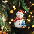 Niedlicher Schneemann Weihnachtsbaumschmuck mit festlichem Weihnachtsbaum-Detail - Weihnachten Schneemann Stil (09)
