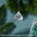 Pendaglio a diamante in acrilico trasparente per albero di Natale, misura 25x27mm - Diamante medio / 25x27mm