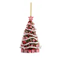 Detailansicht des Weihnachtsbaumschmucks mit Pfefferminzmustern und Geschenkboxen - Weihnachtsbaum Deko Stil 04 / 8cm