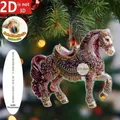 Detalle del adorno de caballo de acrílico plano 2D que muestra el grosor del material - Caballo Morado