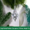 Elegante pendente a punta in acrilico trasparente per decorazioni dell'albero di Natale - Punta grande / 25x65mm