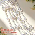 Faceted iridescent acrylic earth bead chain for DIY crafts and wedding decor, 11+7+4mm - Globe Bead / 11+7+4mm (Approx. 250g Pack) / Rainbow
