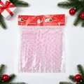 12er-Set dekorative pinkfarbene gedrehte Eiszapfen-Weihnachtsanhänger für die Feiertage - 12 Stück/Packung / Rosa