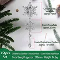 Acryl kerst sneeuwvlok en gefacetteerde druppel hanger voor kerstboom decoratie - Kerstmuts-Sneeuwvlok + Tak-Sneeuwvlok + Gefacetteerde Kraal