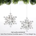 Pendaglio a fiocco di neve in acrilico trasparente per decoro natalizio, misura 71x71mm - Fiocco di Neve Cappello di Natale Extra Spesso