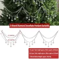 Zweilagige klare Acryl-Schneeflocken-Girlande für festliche Weihnachtsbaum-Dekorationen - Rhombus Schneeflocke Stil (3er-Set Verbunden) / 3er-Set Verbunden