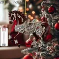 Primer plano del adorno de caballo de acrílico 2D con pedrería y 0,3 cm de grosor - Caballo Marrón 1
