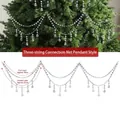 Zweistöckige Acryl Kristallgirlande für Weihnachtsbaumschmuck, Set mit 3 Ketten - Gitter Stil (3er-Set Verbunden) / 3er-Set Verbunden