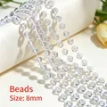 Transparent 8mm acrylic round bead chain for DIY wedding and craft home decoration - 8mm Round Bead Style / 250g Pack (Approx. 10m) / Clear