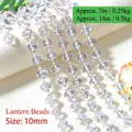 10mm transparent acrylic lantern bead chain for DIY wedding curtains and home decor - Lantern Shape / 250g (Approx. 7m) / Clear