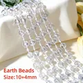 Clear acrylic faceted bead chain with 10mm and 4mm beads for wedding decor and DIY crafts - Round Beads (10+4mm) / 250g (Approx. 8m) / Clear