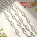 Transparent acrylic rhombus bead chain for DIY wedding decor and handmade curtains - Rhombic Square (12+4mm) / 250g (Approx. 12m) / Clear