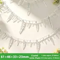 Clear acrylic icicle bead chain strands for wedding decor and DIY crystal curtains - Ice Rhombus Chain / 61/46/33/23mm (Approx. 250g Pack) / Clear
