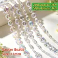Iridescent 11mm acrylic disc bead chain strands for DIY wedding decor and curtains - 11# Saucer Shape / 11mm (Approx. 250g Pack) / Rainbow