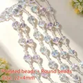 High-quality iridescent acrylic bead chain 12+4mm for wedding decor and DIY crafts - Pointed Round Bead / 250g (Approx. 8m) / Rainbow