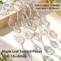 Iridescent maple leaf acrylic bead chain for wedding decor and DIY curtain materials - Maple Leaf Twisted Piece / 250g (Approx. 26m) / Rainbow