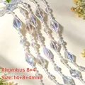 Iridescent acrylic rhombus bead chain for DIY wedding decor and curtains, size 14+8+4mm - Rhombus Bead Combination / 14+8+4mm (Approx. 250g Pack) / Rainbow