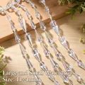 Acrylic teardrop bead chain in crystal transparent finish, 11+4mm size for DIY decor - Big & Small Teardrop Design / 250g Pack (Approx. 9m) / Rainbow