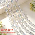 Clear faceted iridescent acrylic bead chain for DIY wedding decor, size 10+4mm. - Earth Beads (10+4mm) / 250g Pack (Approx. 8m) / Rainbow