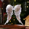Transparent acrylic angel wings Christmas tree ornament with glitter finish - Colorful Glitter Angel Wings
