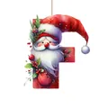 Adorno navideño de acrílico en forma de letra F con diseño de Papá Noel festivo - Letra F