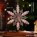 Sparkling pink glitter acrylic snowflake Christmas tree pendant decoration ornament - Rose Gold Glitter Snowflake