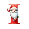 Adorno navideño letra I de acrílico 2D con Papá Noel para árbol o decoración de coche - Letra I