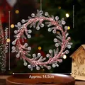 Rose gold glitter acrylic Christmas wreath ornament pendant for tree decoration - Rose Gold Glitter Wreath