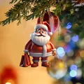 Adorabile decorazione natalizia di Babbo Natale per albero, zaini o specchietto auto - Babbo Natale Stile 02