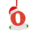 Christmas ornament letter O with Santa hat for festive tree decoration - O