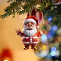 Allegro ciondolo di Babbo Natale con occhiali per albero di Natale o auto decoro - Babbo Natale Stile 04