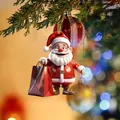 Ornamento di Babbo Natale 3D con borsa della spesa rossa per l'albero di Natale - Babbo Natale Stile 06