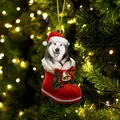 Υπέροχο χριστουγεννιάτικο στολίδι σκύλου Husky σε εορταστικό περιβάλλον δέντρου - Στυλ Husky 04 (Dachshund Dog 04)