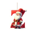 Adorno navideño de acrílico con la letra Z y una alegre figura de Papá Noel festivo - Letra Z