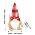 Christmas gnome plush doll with spoon and gingerbread man ornament for holiday decor - With Lights / Lighted Gnome With Wooden Spoon Male