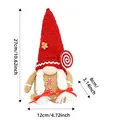 Handcrafted Christmas gingerbread gnome doll with red knit hat and lollipop, 27cm height - With Lights / Lighted Gnome With Lollipop Female