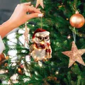 Detailed view of a cute owl Christmas ornament with internal LED lights on a tree - Style 04