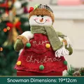 Plush snowman Christmas gift bag in festive red and green colors for kids - Tree Snowman