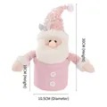 Pink plush Santa Claus gift bag container for Christmas apples candy and small treats - Pink Apple Box (Santa Claus)
