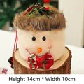 Feestelijke kerst sneeuwpop pluche snoepzak met vlinderdas, maat 14cm x 10cm - Kunstleren Bel Trekkoordzak (Sneeuwpop)
