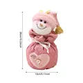 Dekorativer rosa Schneemann-Weihnachtsbeutel für Süßigkeiten und Äpfel, 26 x 13 cm - Rosa 3D Pailletten Apfelbeutel (Schneemann)
