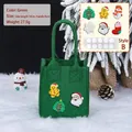 Set sacchetto regalo di Natale fai-da-te in feltro verde con 6 patch 3D e 10 colla - Tessuto in Feltro Verde + Adesivi B