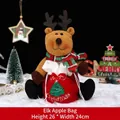 Feestelijke kerstcadeautas met rendier en pluche pop, afmeting 26x24cm voor kinderen - Pluche Rendierpop Stijl (Merry Christmas) / Rood