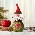 Decoratieve kerstkabouter appel cadeauzakje met hartvenster en sneeuwvlokkenpatronen - 5L Hartvenster Kerstman Stijl / Rood en Groen
