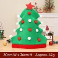 Festlicher grüner Weihnachtsbaum-Partyhut verziert mit rotem Stern und weichen Bommeln - Weihnachtsbaum-Hut / 30x36cm / Grün