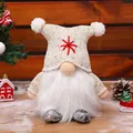 Glowing Christmas gnome plush doll with gold sequin hat and white beard - Horned Hat Glowing Doll / White