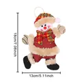 Mignon bonhomme de neige en peluche décoration de Noël à suspendre avec dimensions 18x13cm - Bonhomme de Neige Dansant / À carreaux Rouge et Vert